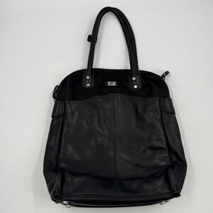 Nike Black Leather and Nylon Tote Bag Shoulder Bag Carryall BA4349-001